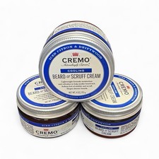Cremo Cooling Beard and Scruff Cream 4 oz Iced Citron  Driftwood - Set Of 3