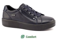 G Comfort Grunwald Germany Waterproof Walking Zip Shoes G Comfort P-912 Navy