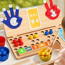 Math Manipulatives Number Counting Block Wooden for Kindergarten Boys Girls
