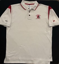 Cornell Big Red Football Polo XL Russell Athletic Ivy League NCAA White Shirt