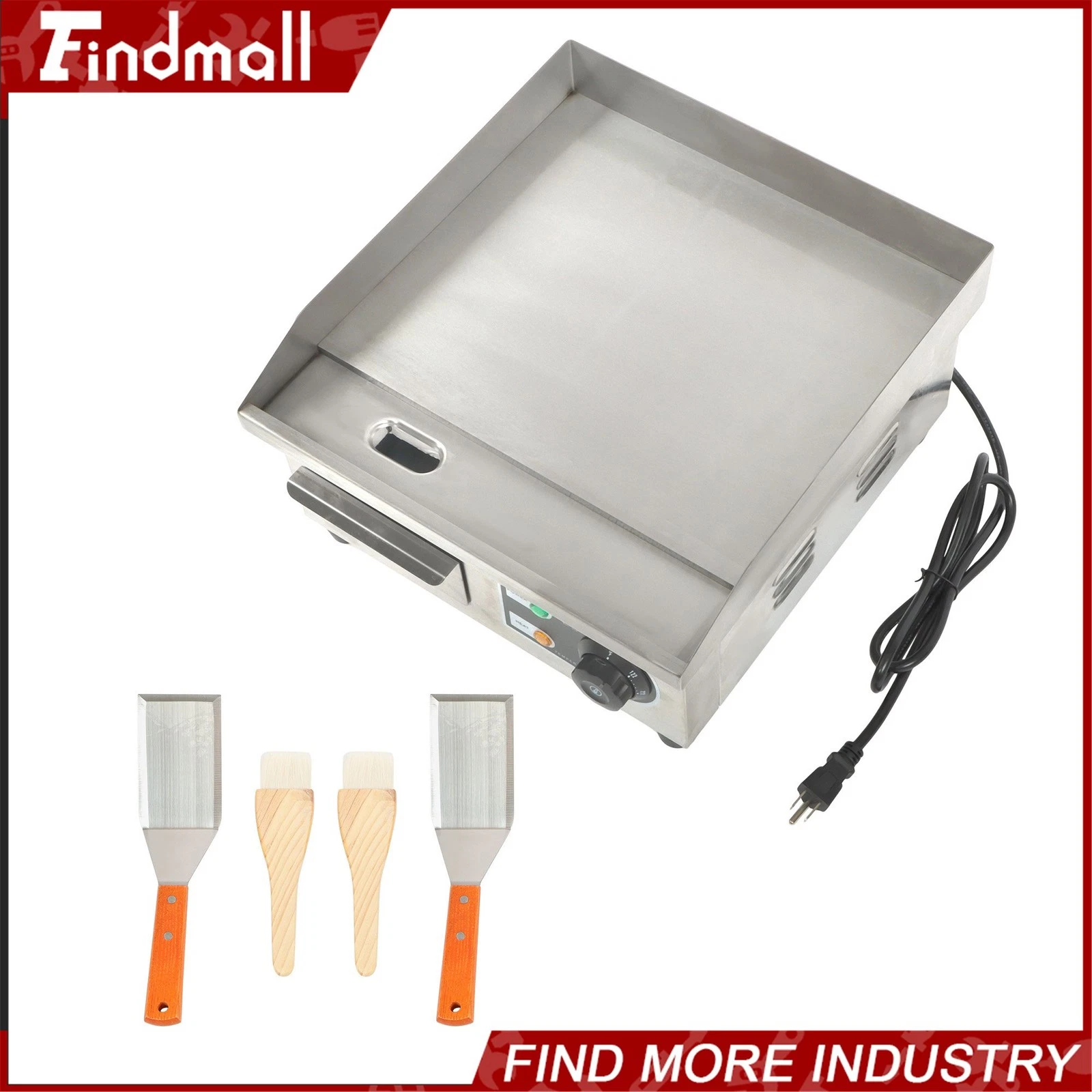 Electric Griddle with 2 Shovels & 2 Brushes, 1500W, 14in Stainless Steel
Opens in a new window or ta
