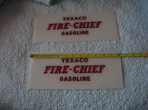 VINTAGE TEXACO FIRE CHIEF GAS PUMP AD GLASS PUMP LENSE