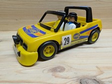 Vintage 1976 Playmobil Rally Car with Figures Incomplete Set Play Worn Condition