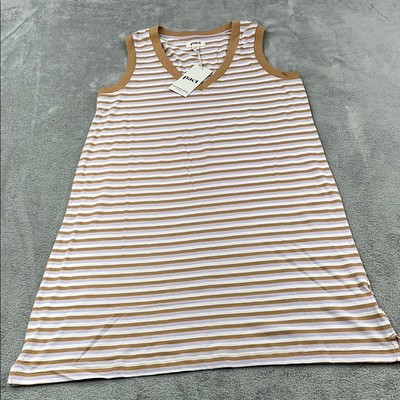 NEW PACT S 100% Organic Cotton Boho Stripe Softspun A Line Tank Dress