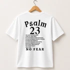 Men's Psalm 23 Christian T-Shirt Bible Verse Faith Graphic Short Sleeve Tee