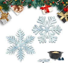 2 Pack Snowflake Metal Trivets, Heat Resistant Cast Iron Trivet, Decorative Chri