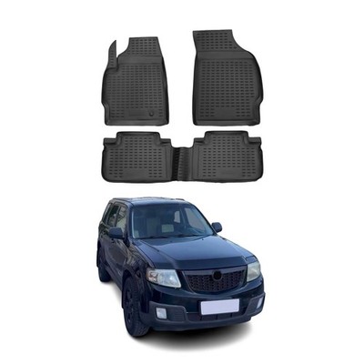 OMAC Floor Mats Liner for Mazda Tribute 2008-2011 Black TPE All-Weather 3 Pcs
