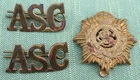 Collection of 3 World War 1 Army Service Corps (ASC) Badges
