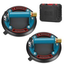 2 Pack 8" Heavy Duty Vacuum Suction Cup with Metal Handle and Brass Pump for ...