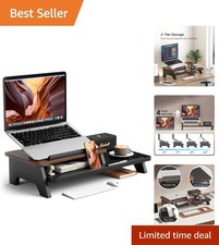 Easy Assembly Ergonomic 2-Tier Laptop Stand with Cooling for Comfortable Use
