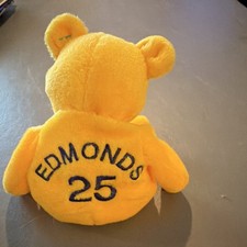 Salvino's Bamm Beanos Jim Edmonds 25 Plush Bear Yellow 1998 Ages 3-11