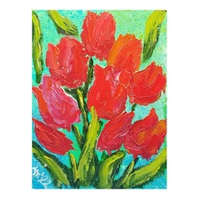 Tulips Modern 3D Original Painting Flowers Gift Art for Her Handmade Wall Art