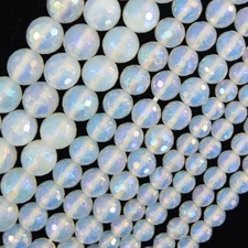 Mystic Titanium Faceted Opalite Quartz Round Beads 15" Strand 6mm 8mm 10mm