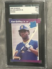 1989 Donruss Rated Rookie #33 Ken Griffey Jr RC SGC (PSA?) 10 Gem Mint HOF