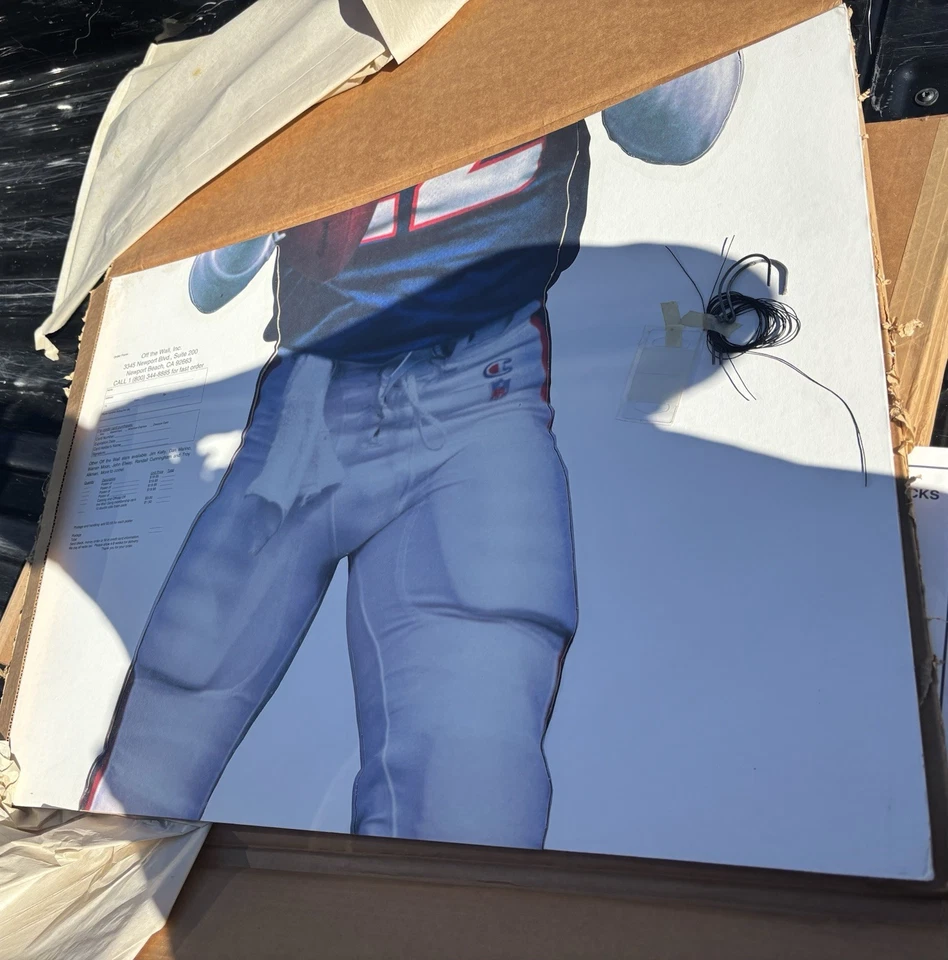 Jim Kelly 1992 nuevo en caja cartón tamaño natural recortado de pie nuevo en caja billetes de búfalo Foto 3 de 4