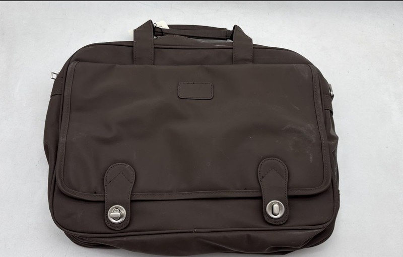 NWT Heritage Men's Brown Zipper Pockets Shoulder Strap Portfolio Briefcase