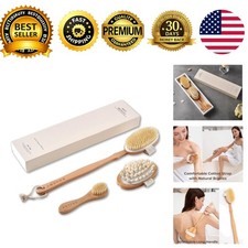 Dry Brushing Body Brush Set Lymphatic Drainage Natural Bristles