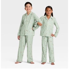 Kids Size 8 holiday Christmas pajamas Set Gingerbread Wondershop