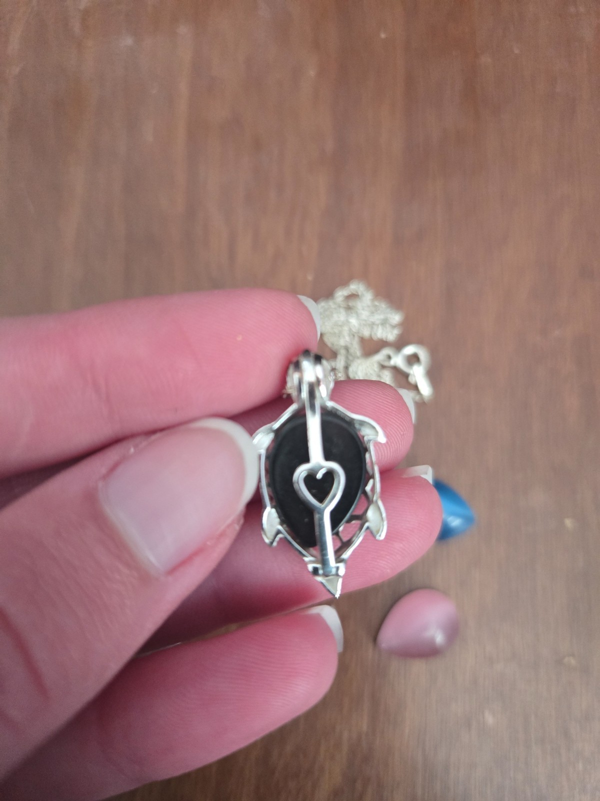 Multicolor Turtle Necklace with Replaceable Stones - image 3