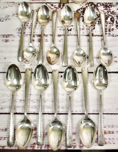 Set posate vintage nichel argento bordo rotolo art deco classico tradizionale 74 - Foto 7 di 19