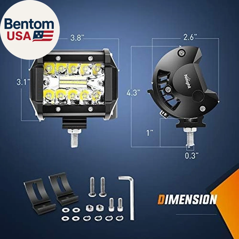 2 cápsulas LED de 4 pulgadas 60 W con soportes de montaje de enganche de remolque de 2 pulgadas reversa de respaldo Foto 2 de 4