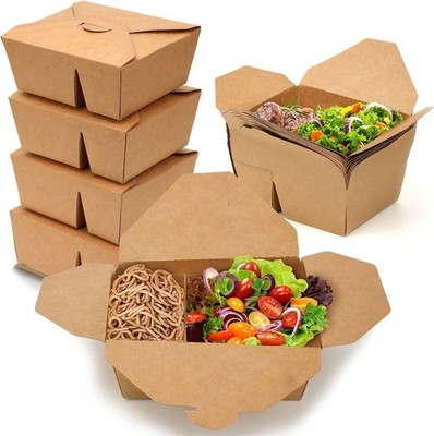 2-Fach Kraft Lebensmittelboxen zum Mitnehmen Auslaufsicher Karton Snack Behälter