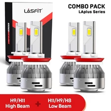 4Pcs H11 H9 LED Headlight High Low Beam Bulbs for Jeep Grand Cherokee 2017-2021