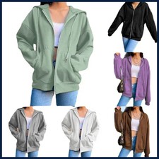 Women Hoodie Coats Spring Autumn Casual Female Zip Up Long Sleeve Pocket