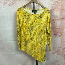 ST. JOHN snake print jersey knit top size M dolman long sleeve shirt