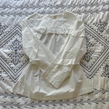 Girl s Crewcuts White Long Sleeve Ruffle Blou...