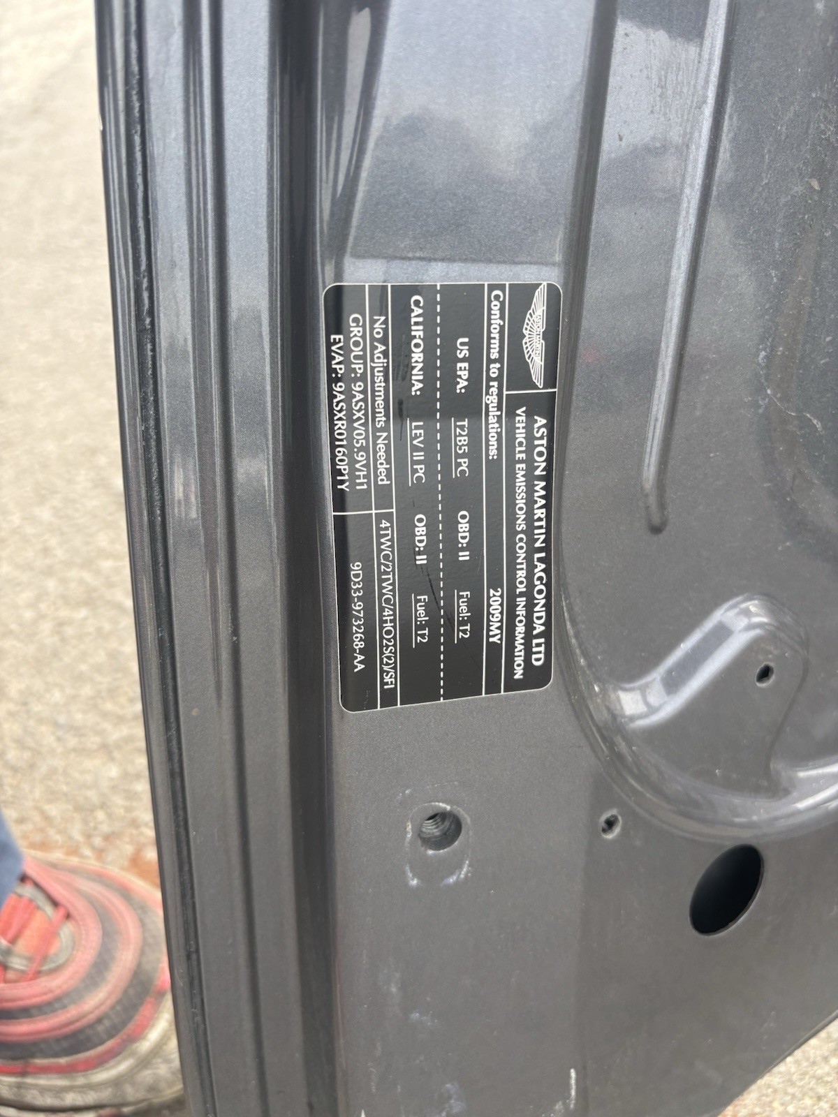2009 2010 2011 2012 Aston Martin DBS Hood OEM