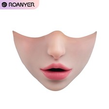 Roanyer Realistic Silicone Female Half Mask Open Lips for Crossdresser Cosplay