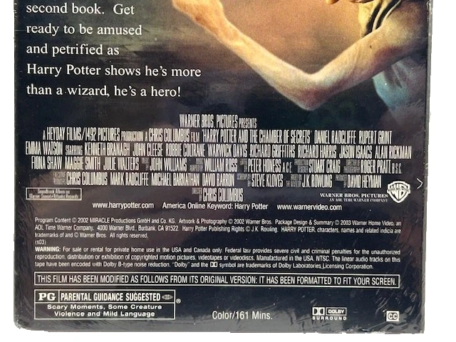 Harry Potter and The Chamber of Secrets VHS - NEW SEALED - Image 3 of 4