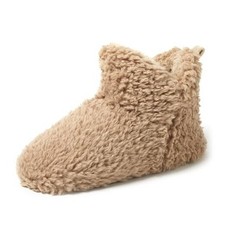 Women's Chelsea Faux Fuzzy Sherpa Indoor House Bootie Slipper Large Latte