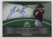 2010 Bowman Platinum Refractor Green 129/199 Jordan Henry #BPA-JH Auto 14pp