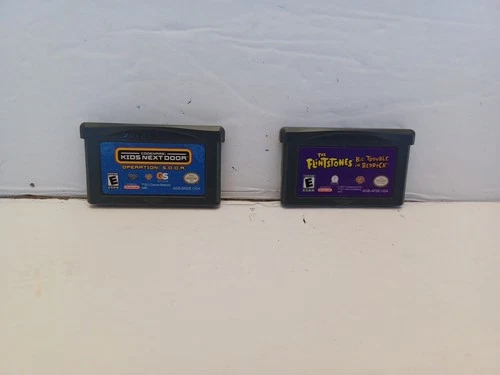 Game Boy Advance 2-Games KIDS NEXT DOOR/FLINTSTONES TROUBLE IN BEDROCK FREE SHIP