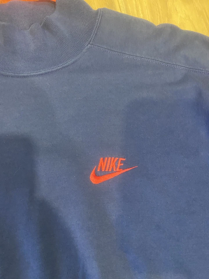 SUDADERA RAGLÁN AZUL NIKE VINTAGE AÑOS 80 90 TALLA L ETIQUETA GRIS Foto 4 de 4