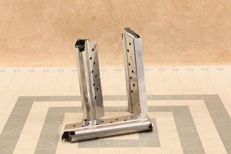 3x Lot of Stainless Steel 9 Round Single Stack 9mm Luger 1911 Magazines