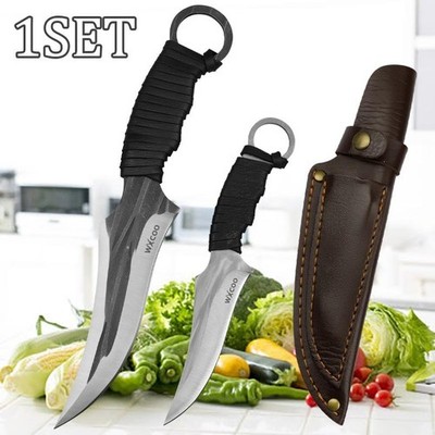 1SET Stainless Steel Kitchen Utensil Set Ergonomic Handle Multi-Function Knives