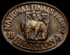MG30129 USED NFR 1979 NATIONAL FINALS RODEO HESSTON COLLECTOR BUCKLE