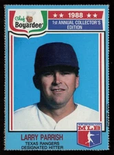 Larry Parrish 1988 Chef Boyardee #9 Texas Rangers Baseball Card