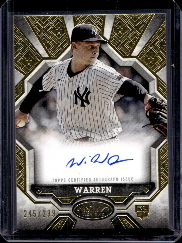 2025 Topps Tier One Will Warren Break Out Auto Autograph Rookie RC #/299 Yankees