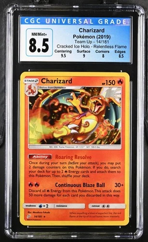 Charizard team up cracked ice cgc 8.5