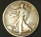 1919- S US Walking Liberty Silver Half 50c Fine +
