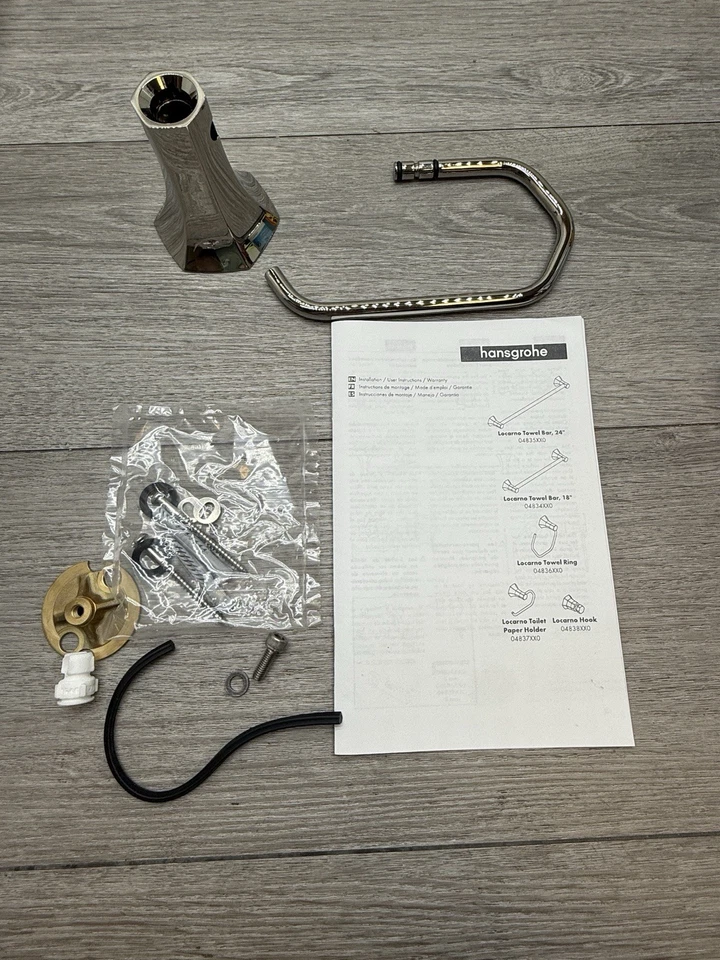 Hansgrohe 04837830 Soporte de papel higiénico montado en la pared Locarno, níquel *arañazos* Foto 2 de 4