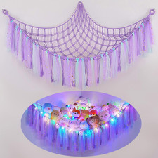 FIOBEE Stuffed Animals Net or Hammock with LED Light, Toy Hammock Hanging Stuffe