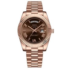 nibosi day date 40mm watch stainless steel 10m waterproof, quartz movement