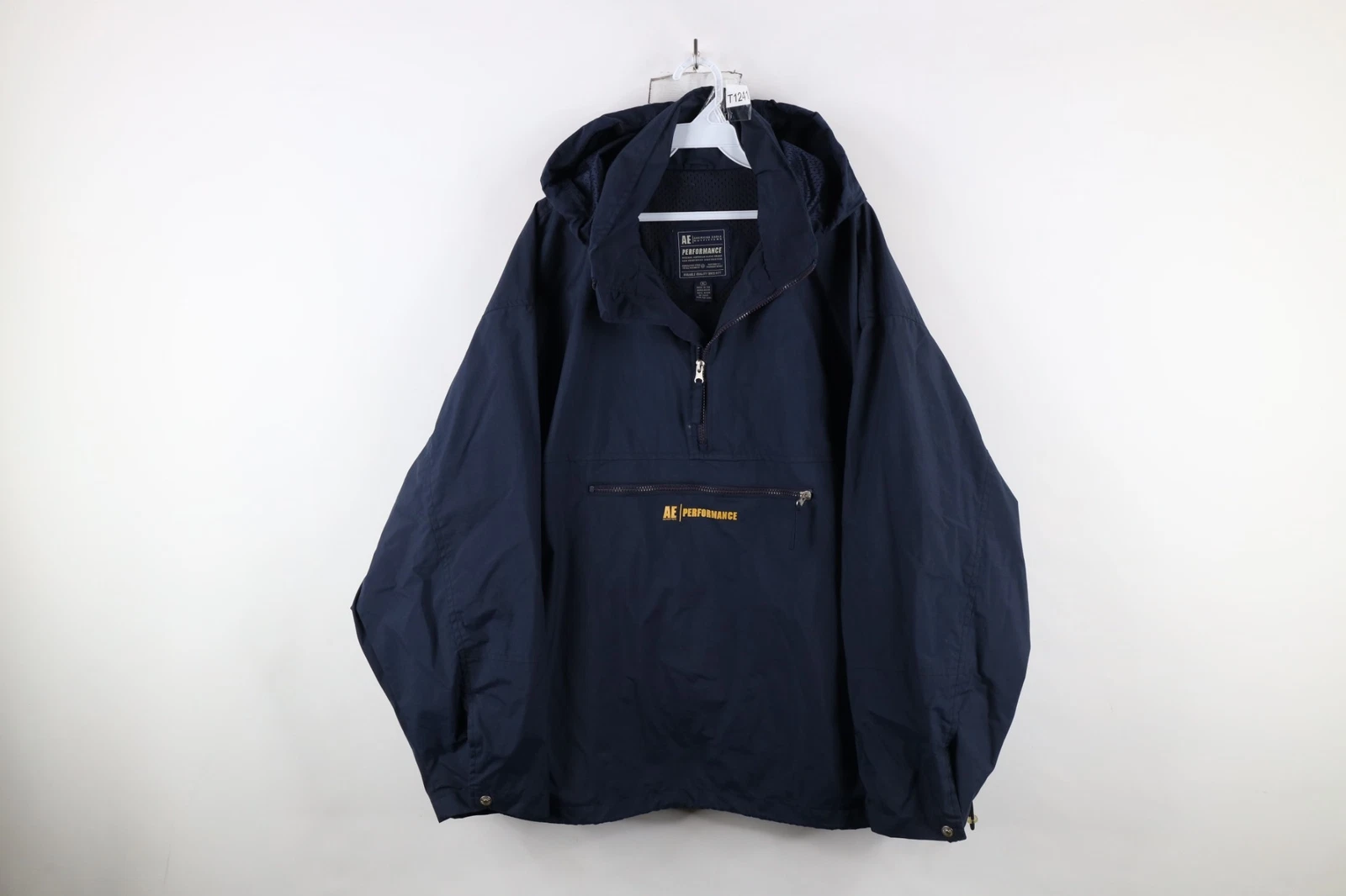 Vtg American Eagle Outfitters Mens XL Spell Out Packable Hooded Anorak Jacket