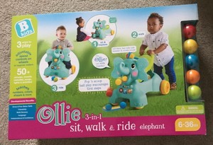 smilin shimmer 3 in 1 sit walk and ride unicorn