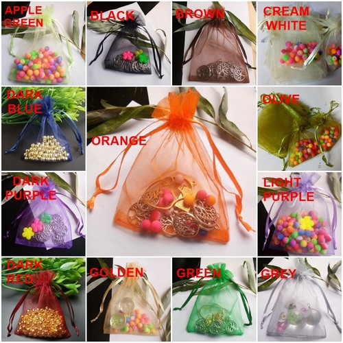 100 bolsas de regalo de organza fiesta boda de Navidad joyería caramelo artesanía bolsas de embalaje - Imagen 2 de 26